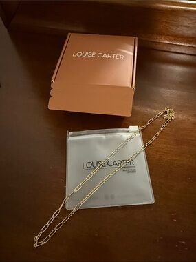 Louise Carter Gold Paperclip Necklace with Pouch